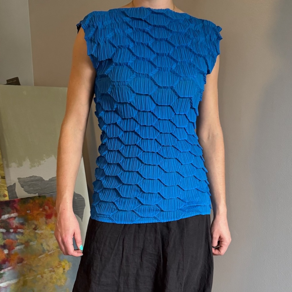 Reversible Blue Textured Top